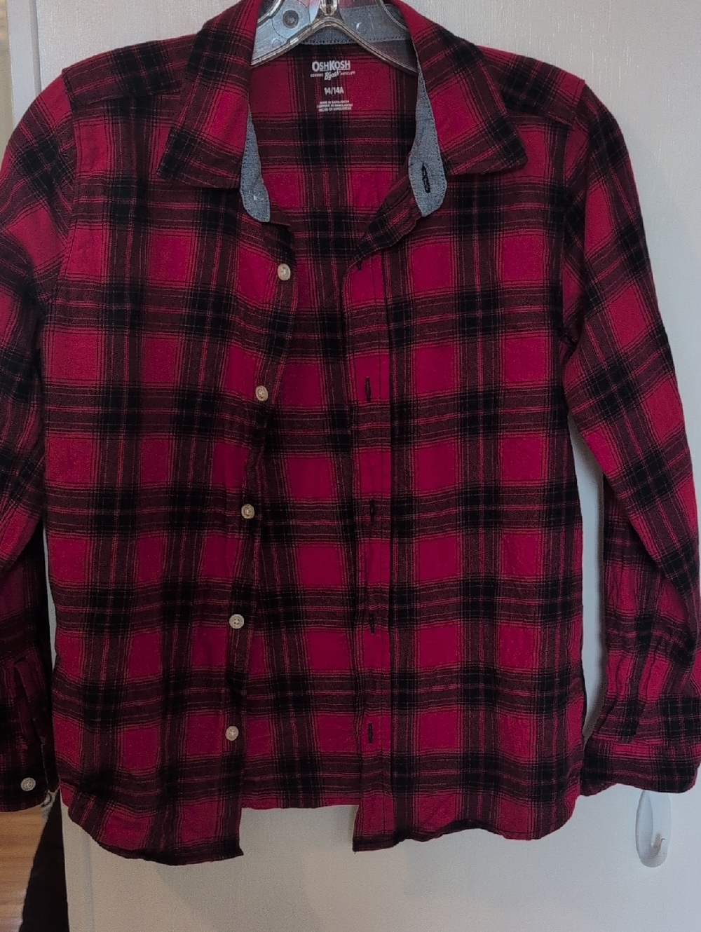OshKosh B'gosh Pink & Black Plaid Button-Up Shirt for Kids